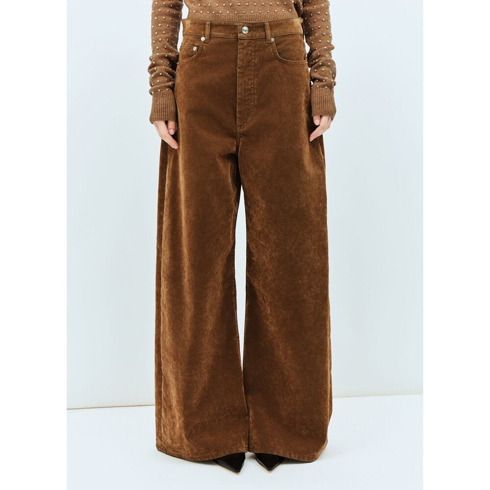 Sportmax Flocked Denim Pants Brown - 27